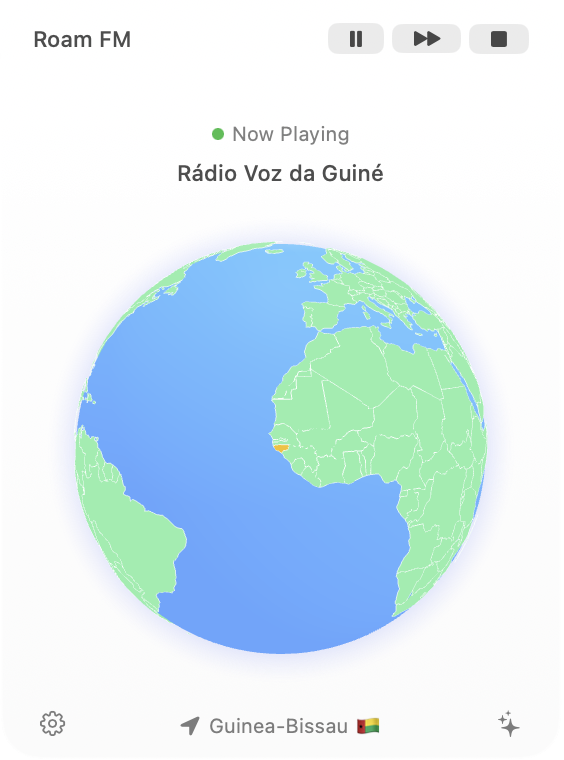 Roam FM App Interface